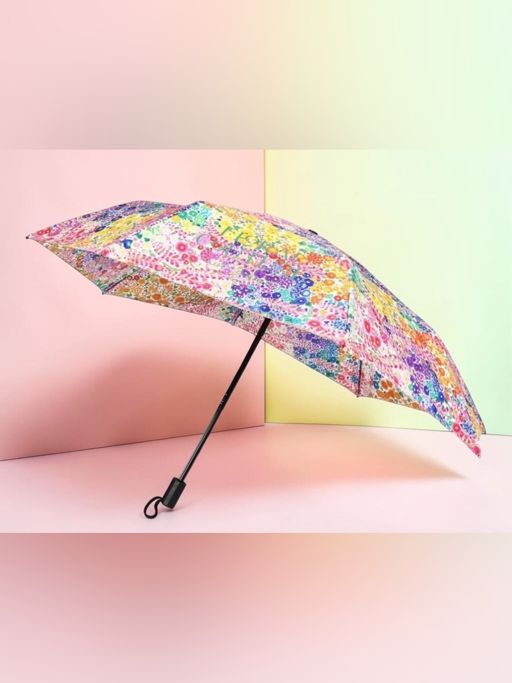 Kurt Geiger Multicolor Floral Floral Couture Umbrella NWT IN Plastic SOLD OUT!